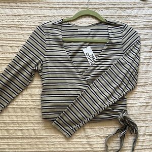 NWT Urban Striped Wrap Top